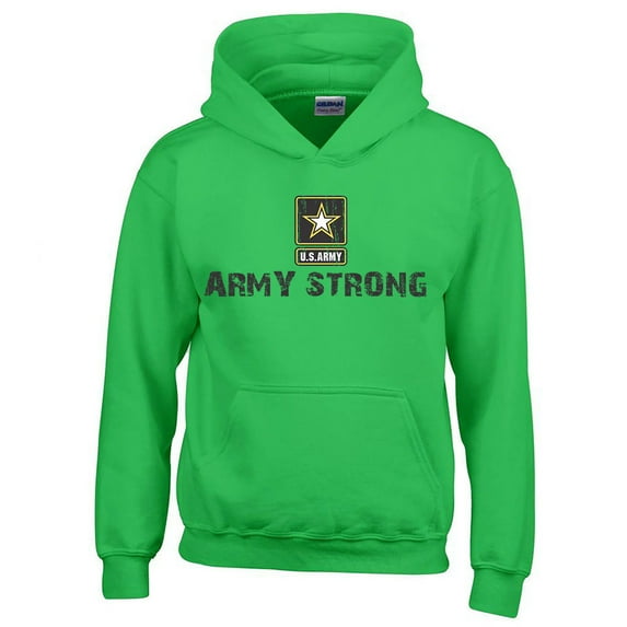 ARMY STRONG Star Logo HOODIE US Military Army Forces Unisex HOODIE Size Large Color Irish Green