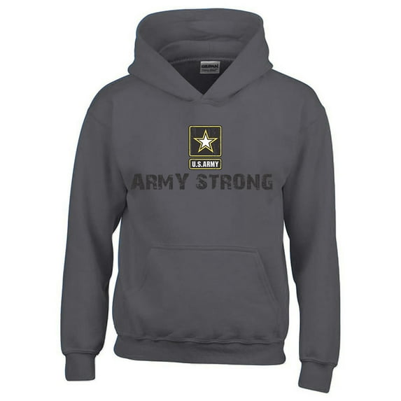 ARMY STRONG Star Logo HOODIE US Military Army Forces Unisex HOODIE Size Small Color Charcoal