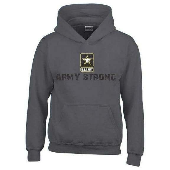 ARMY STRONG Star Logo HOODIE US Military Army Forces Unisex HOODIE Size Small Color Charcoal