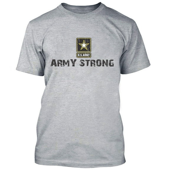 ARMY STRONG Star Logo SHIRT US Military Army Forces Unisex TEE SHIRT Color Sport Grey Size X-large