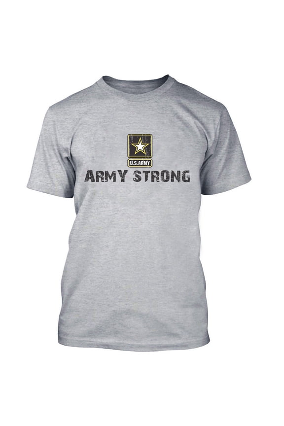 ARMY STRONG Star Logo SHIRT US Military Army Forces Unisex TEE SHIRT Color Sport Grey Size X-large