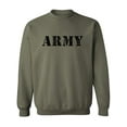 thumbnail image 1 of ARMY Stencil Print Crewneck Sweatshirt in Military Green, 1 of 3