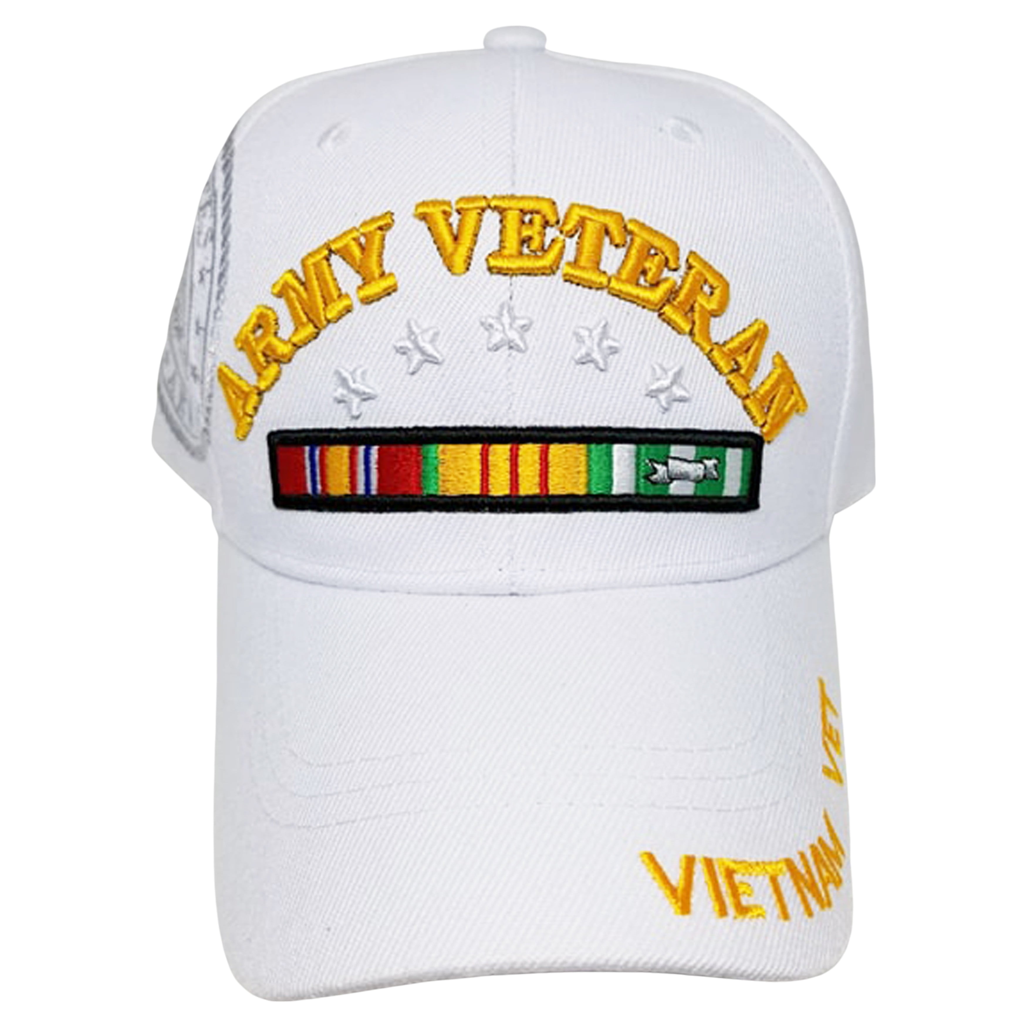 Vietnam Veteran Baseball Cap Mens Embroidered White Gold Ball Military - Walmart.com
