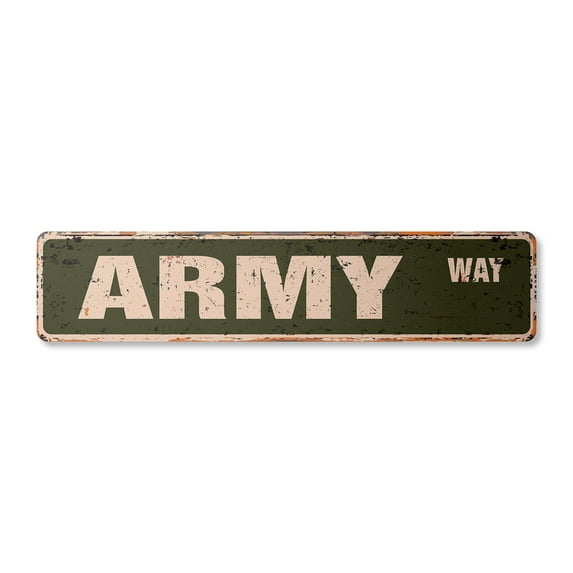 ARMY Vintage Plastic Street Sign new signs military soldier | Indoor/Outdoor | 18" Wide