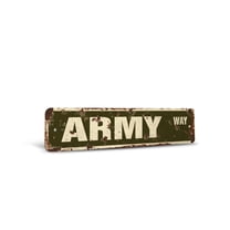 ARMY Vintage Style Rustic Street Sign – New Signs Military Soldier Retro Decorative Wall Sign for Home, Bar, Garage, or Outdoor Use | 6" X 24" Plastic Road Sign