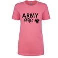 thumbnail image 1 of ARMY WIFE WITH DOGTAGS Womens crewneck tee, 1 of 2