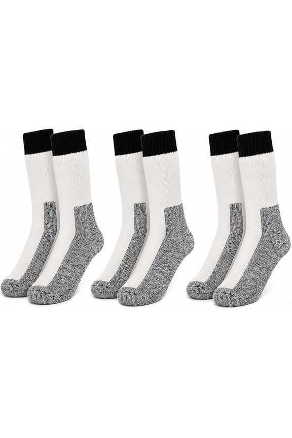 ARMYU Heavyweight Thermal Thick Insulated Boot Socks - Skiing Hiking Camping - Extra Warm Cold Weather (3 Pairs)