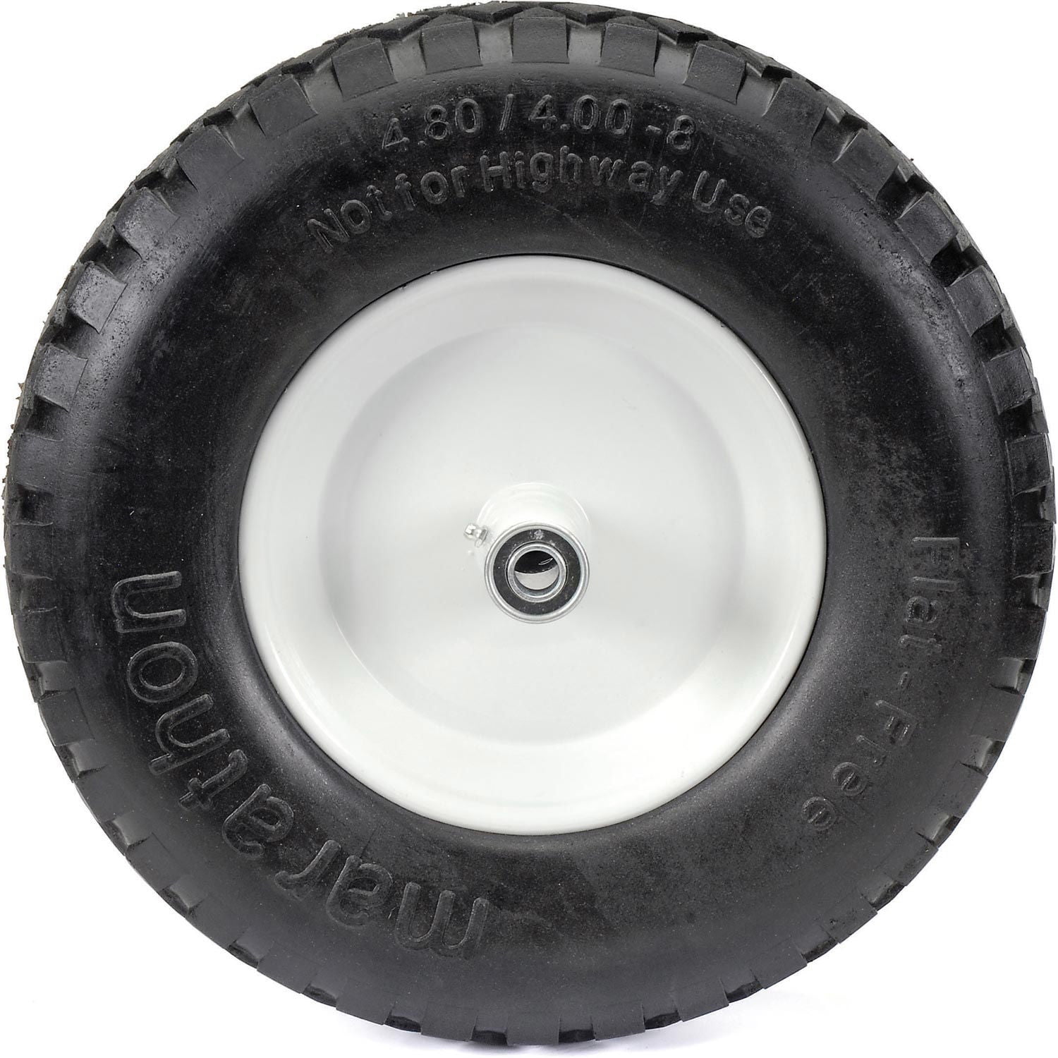 Marathon Tire 4.80/4.00-8, 6 Inch Centered Hub Flat Free Knobby Replacement Tire