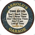 thumbnail image 1 of ARNOLD'S Garage Rules 14" Round Metal Sign Garage Wall Decor 100140015246, 1 of 1