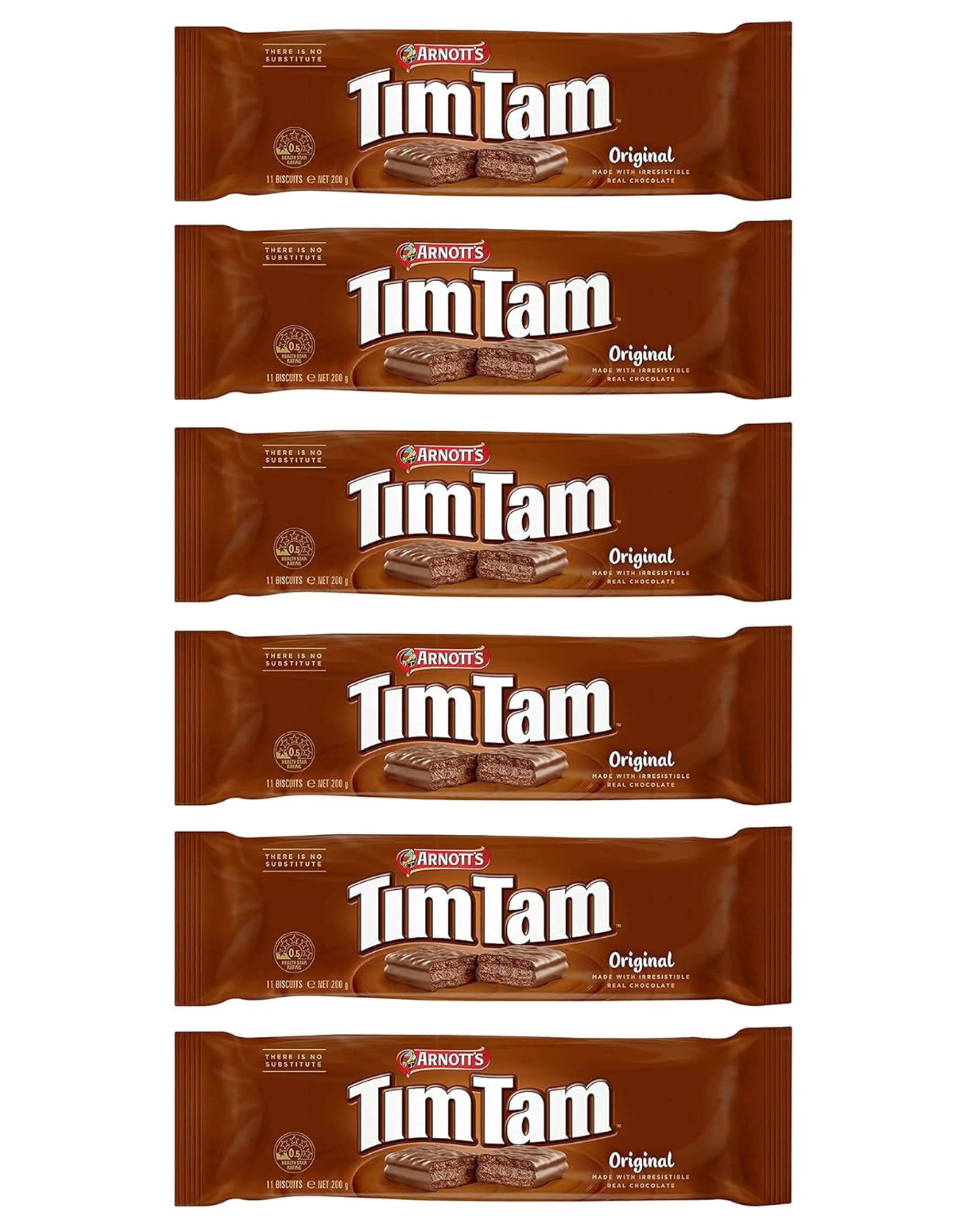 ARNOTT'S - Tim Tam Original (Pack Of 6 x 200g EA) Australian Chocolate Cookie Biscuits, Aussie Made & Loved ...