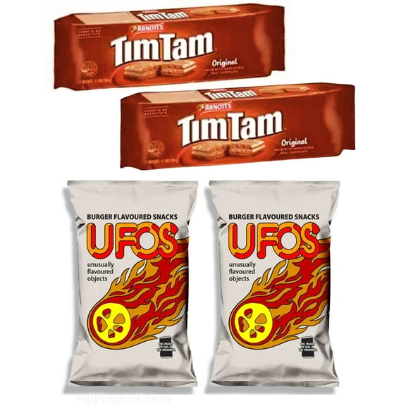 ARNOTT'S Tim Tam - Original, UFO'S Snack (Deal Pack Of 4) Arnott's Chocolate Cookie Biscuits, Full Size Aussie Made & Loved ... " Summer Pack "