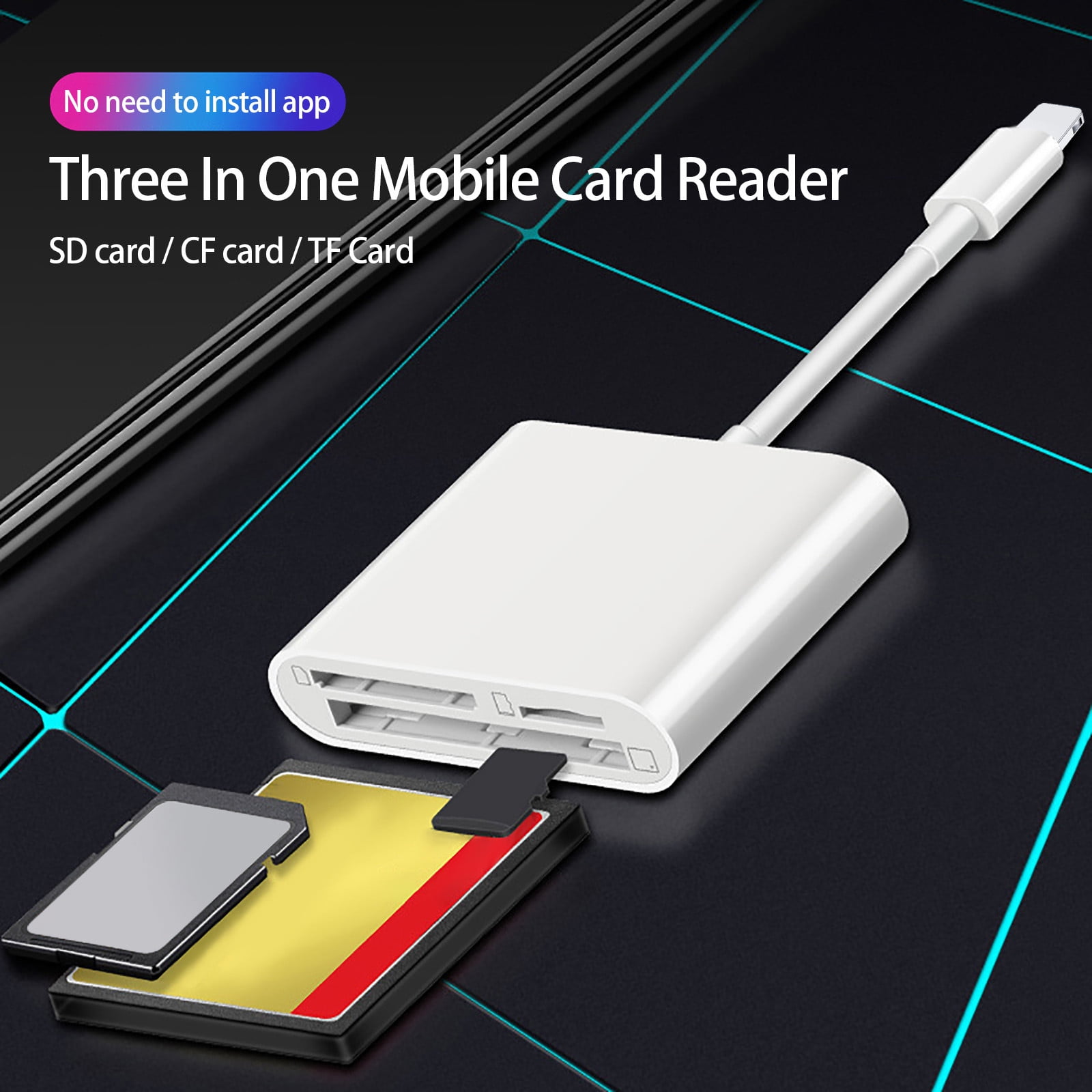 AROKOKO Adapter Sd Cf Tf Card Reader Suitable Compitable With