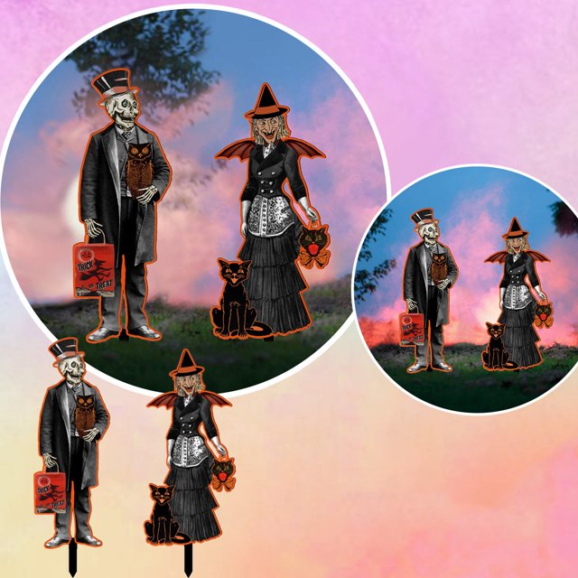 AROKOKO Card Slot Halloween Cute Couple Garden Garden Cemetery Holiday