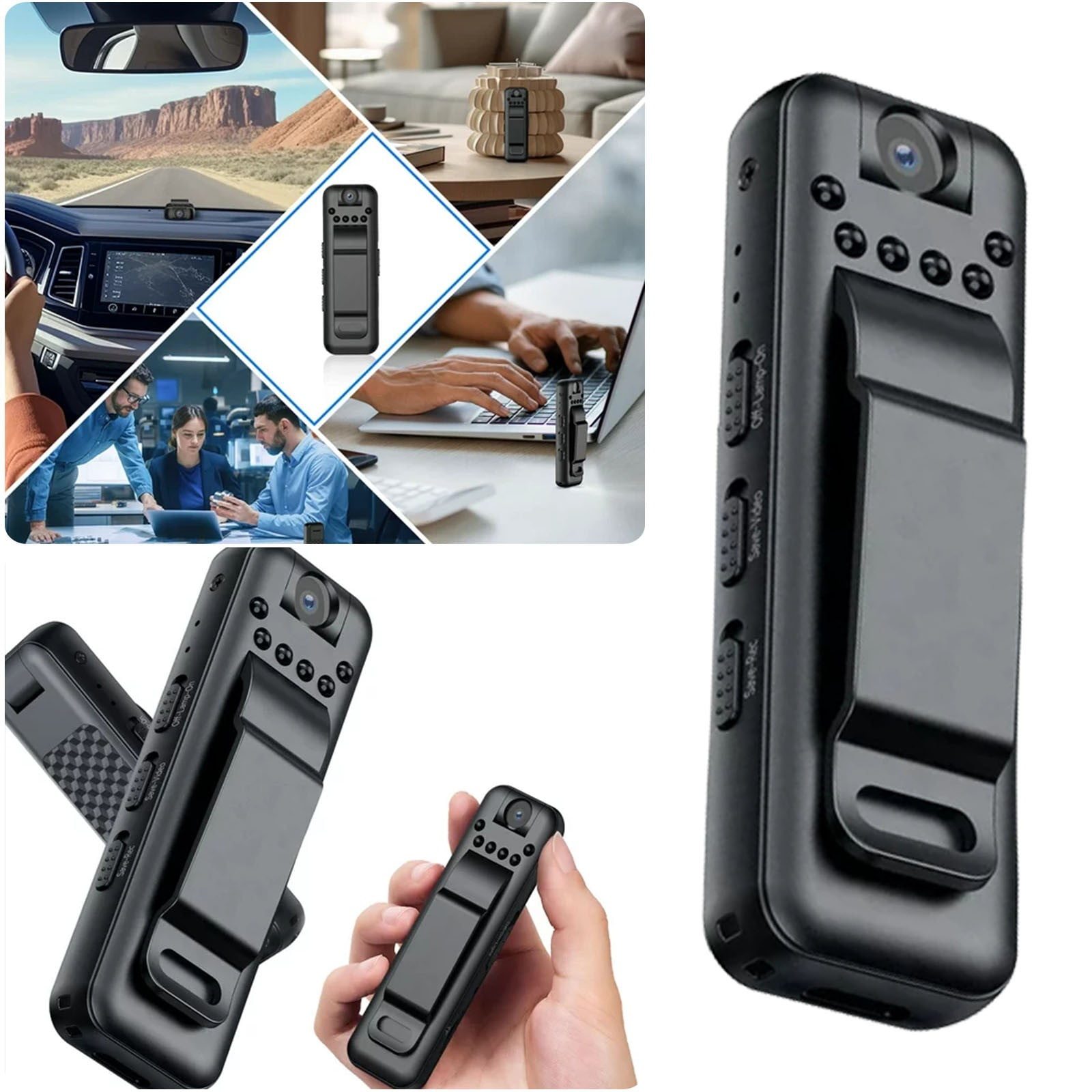 AROKOKO Hidden Cameras Mini Body Camera With Audio And Video Recording Night Battery Camera（1Pc
