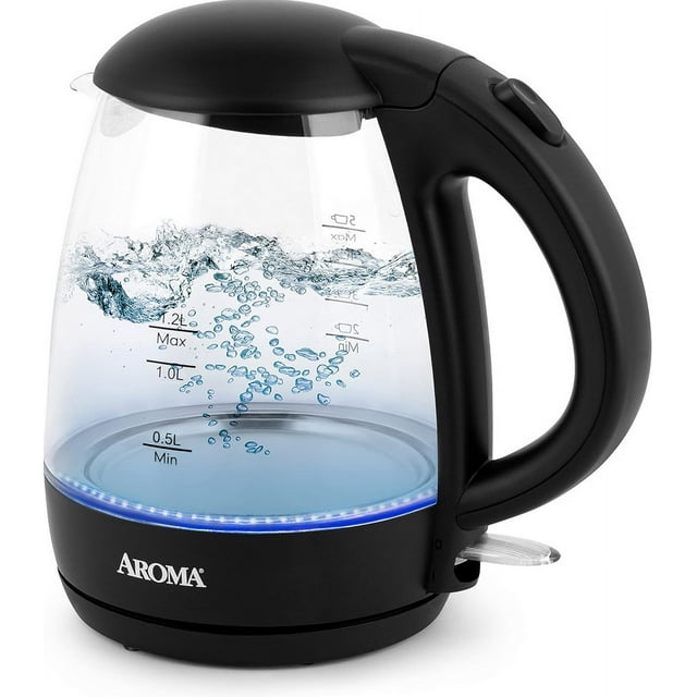 Aroma 5Cup Cordless Automatic Electric Kettle with Auto Temperature Control Black