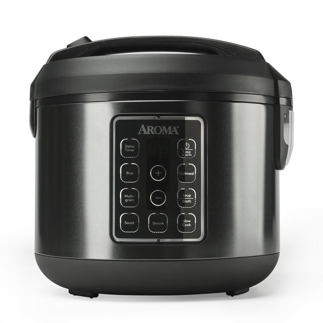 AROMA® 12Cup (Cooked)/ 3Qt. Digital Rice & Grain Multicooker, Black