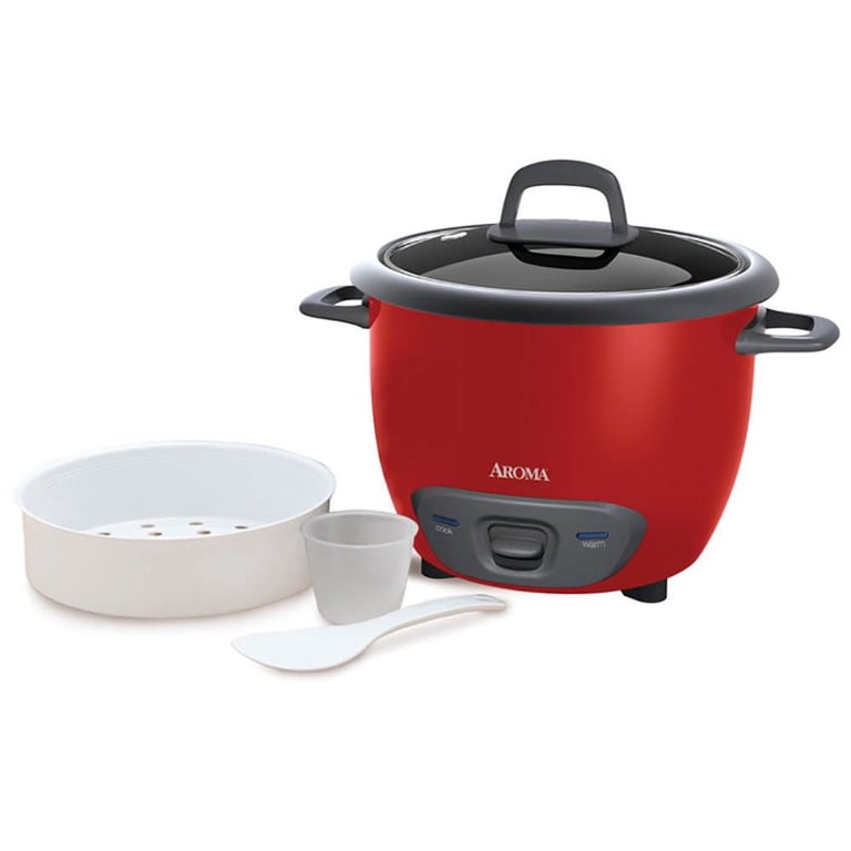 AROMA® 14-Cup (Cooked) / 3Qt. Rice & Grain Cooker, Red, New, ARC
