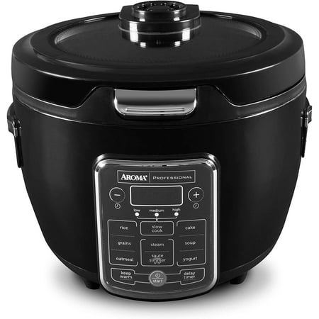 AROMA® 20-Cup Digital PRO Rice & Grain Cooker, Multi-Cooker, 8X Bonded Granite Coating, Black, New