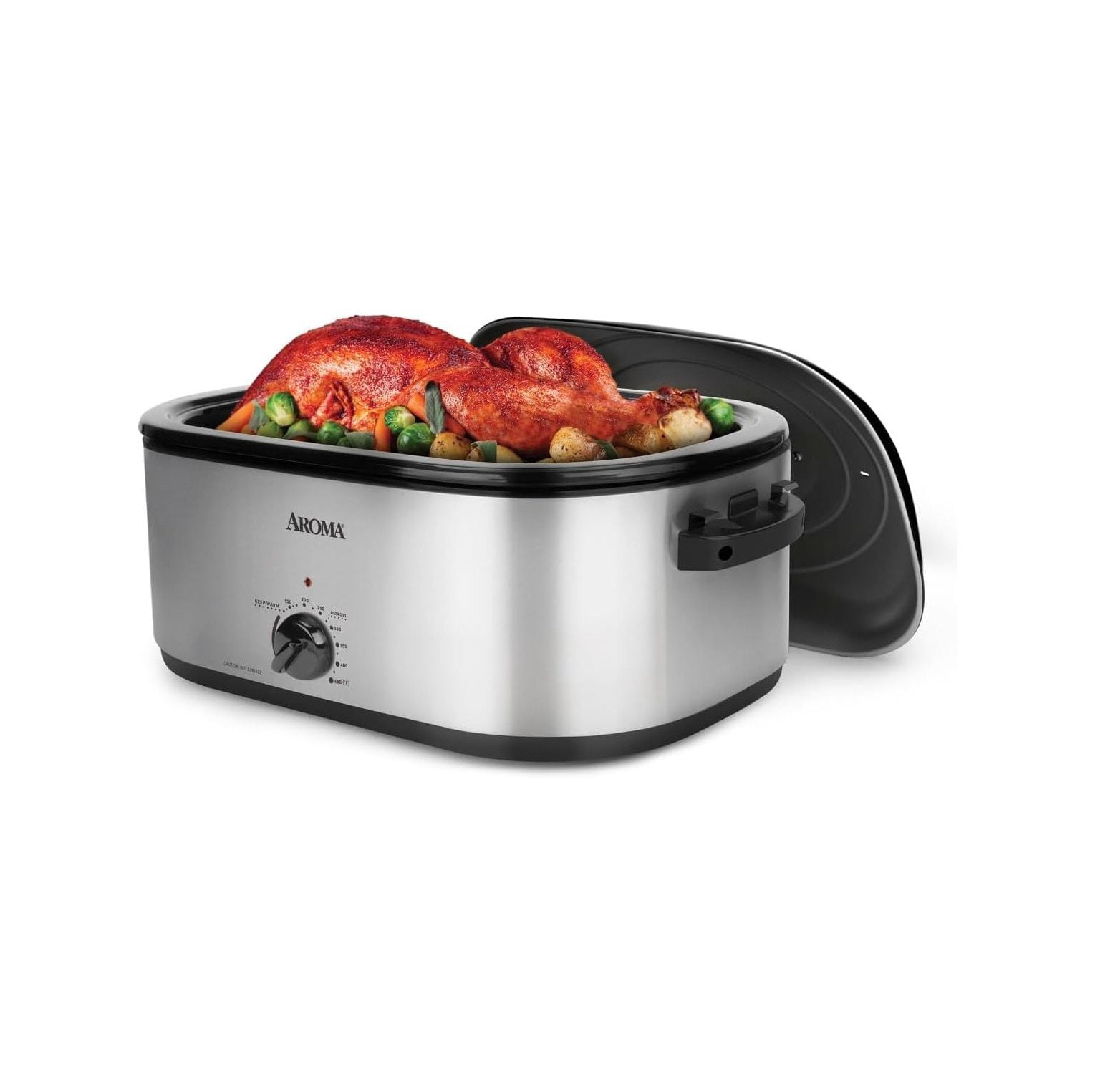 AROMA 22Qt. Roaster Oven with self basting lid stainless steel
