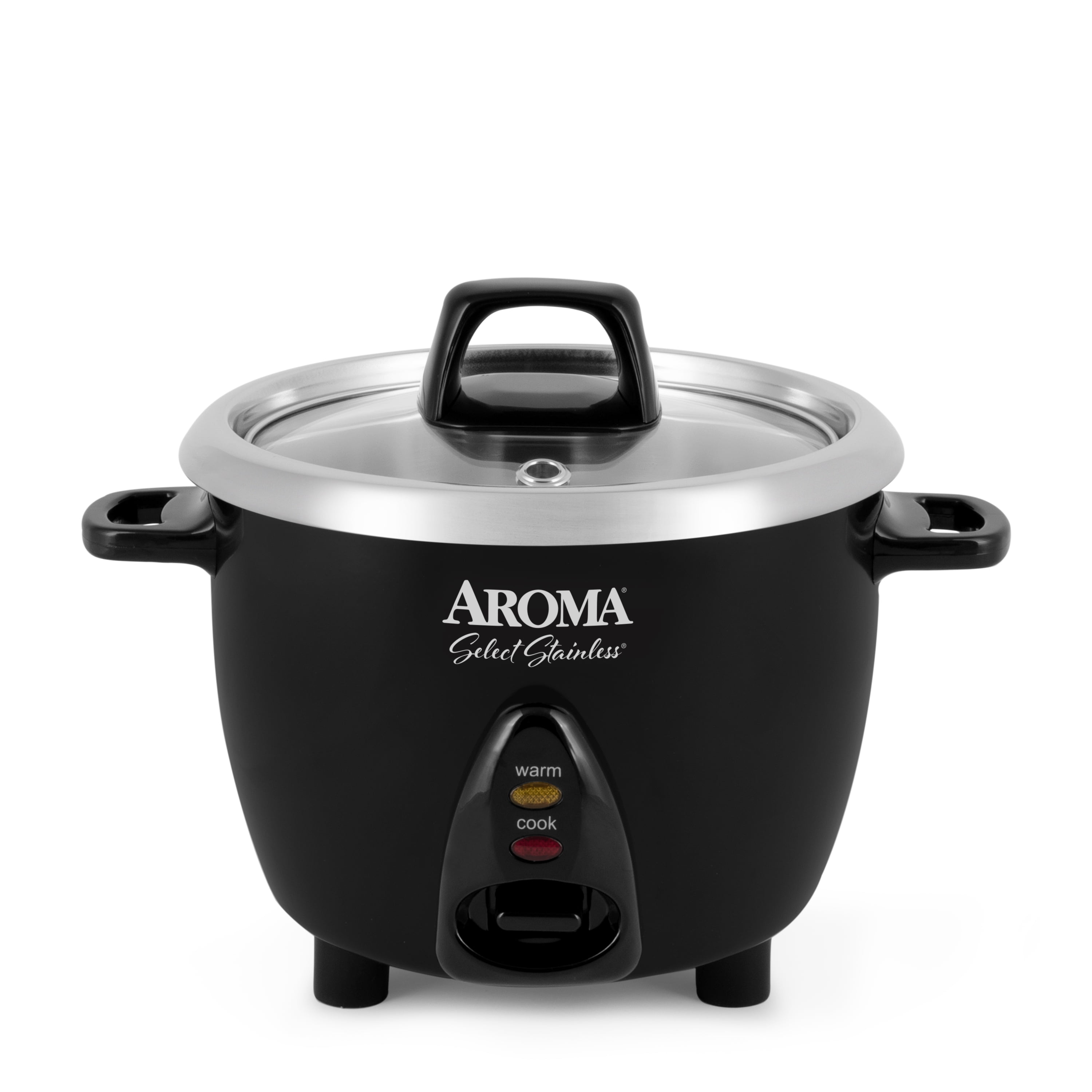 AROMA® 6-Cup (Cooked) / 1.2Qt. Select Stainless® Rice & Grain Cooker,  Black, New, ARC-753SGB 