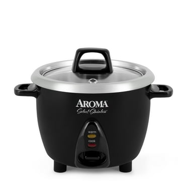 AROMA® 6-Cup (Cooked) / 1.2Qt. Select Stainless® Rice & Grain Cooker, Black, New, ARC-753SGB