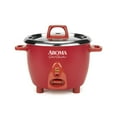 thumbnail image 1 of AROMA® 6-Cup (Cooked) / 1.2Qt. Select Stainless® Rice & Grain Cooker, Red, New, ARC-753SGR, 1 of 5
