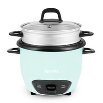 AROMA® 6-Cup (Cooked) / 1.5Qt. Rice & Grain Cooker, Blue, New, ARC-743-1NGBL