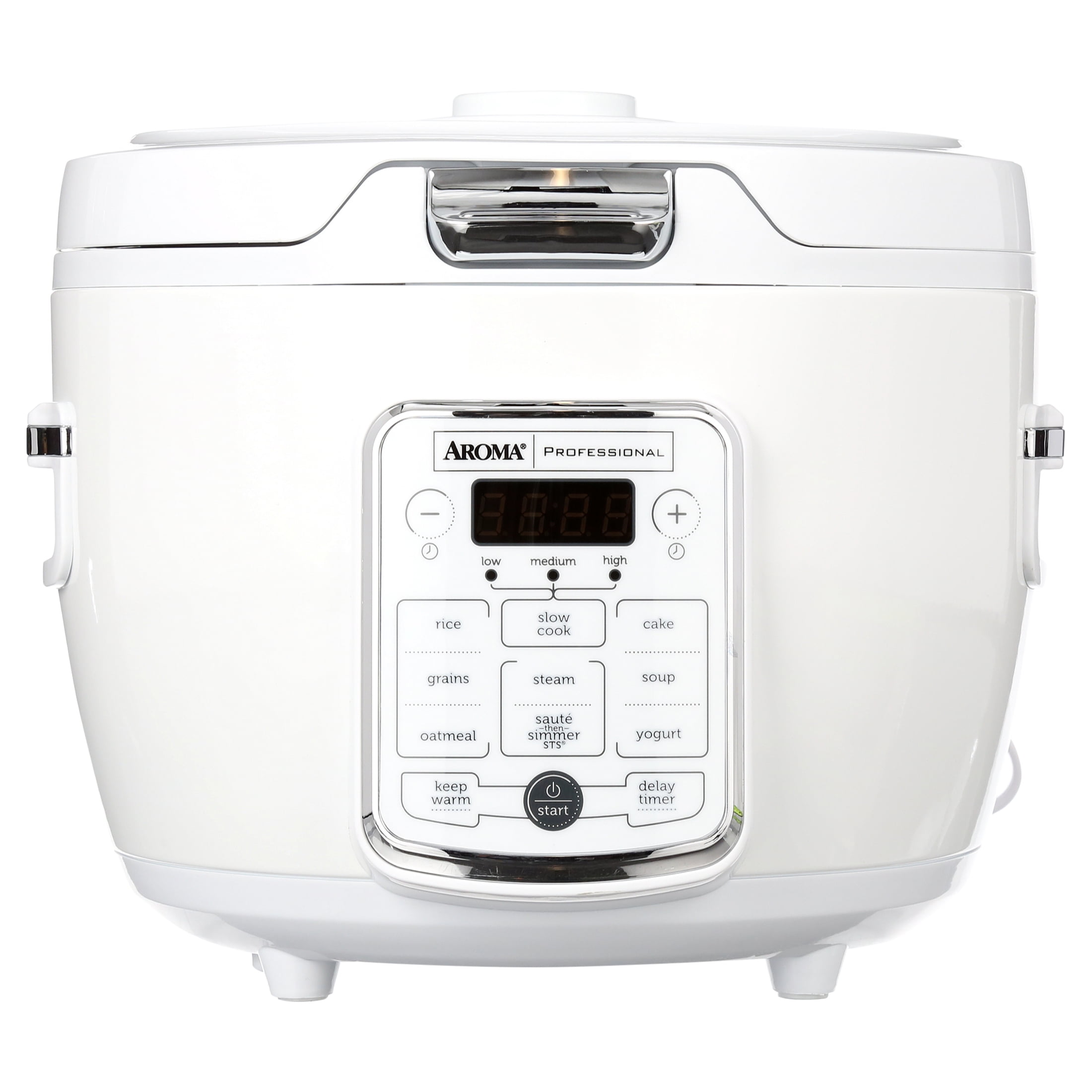 4 Quart Stainless Steel Electric Rice Cooker with Steamer & Glass Lid