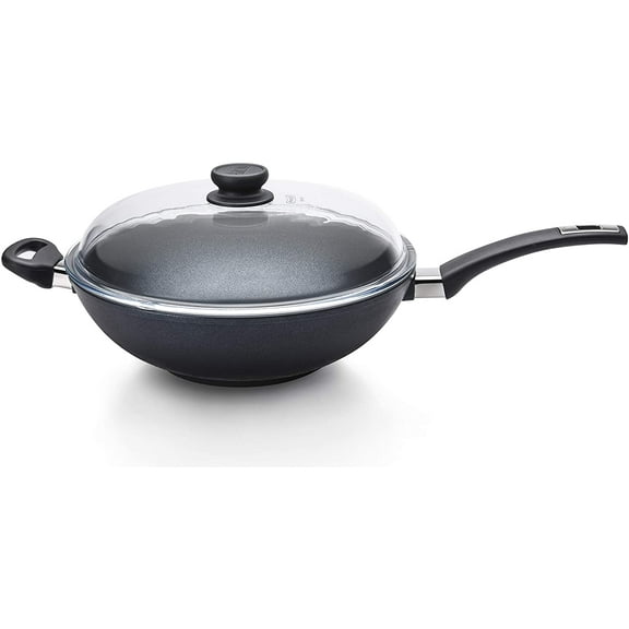 AROMA Ultimate Wok 5Qt. Nonstick Cast Aluminum Cookware, Thermal Base for Consistent Heating, Grey (ACA-021)