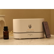 KREAT WORLD 40 Count Brown Ultrasonic Flame Humidifier Diffuser,  LED Changing Lights, Control Humidity, Perfect Gift for Any Occasion