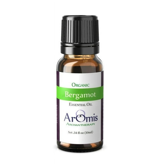 AROMIS Organic Bergamot Essential Oil - USDA Certified - 100% Pure Therapeutic Grade 10ml (.34 fl oz), Undiluted, Premium, Oils Perfect for Aromatherapy Diffuser