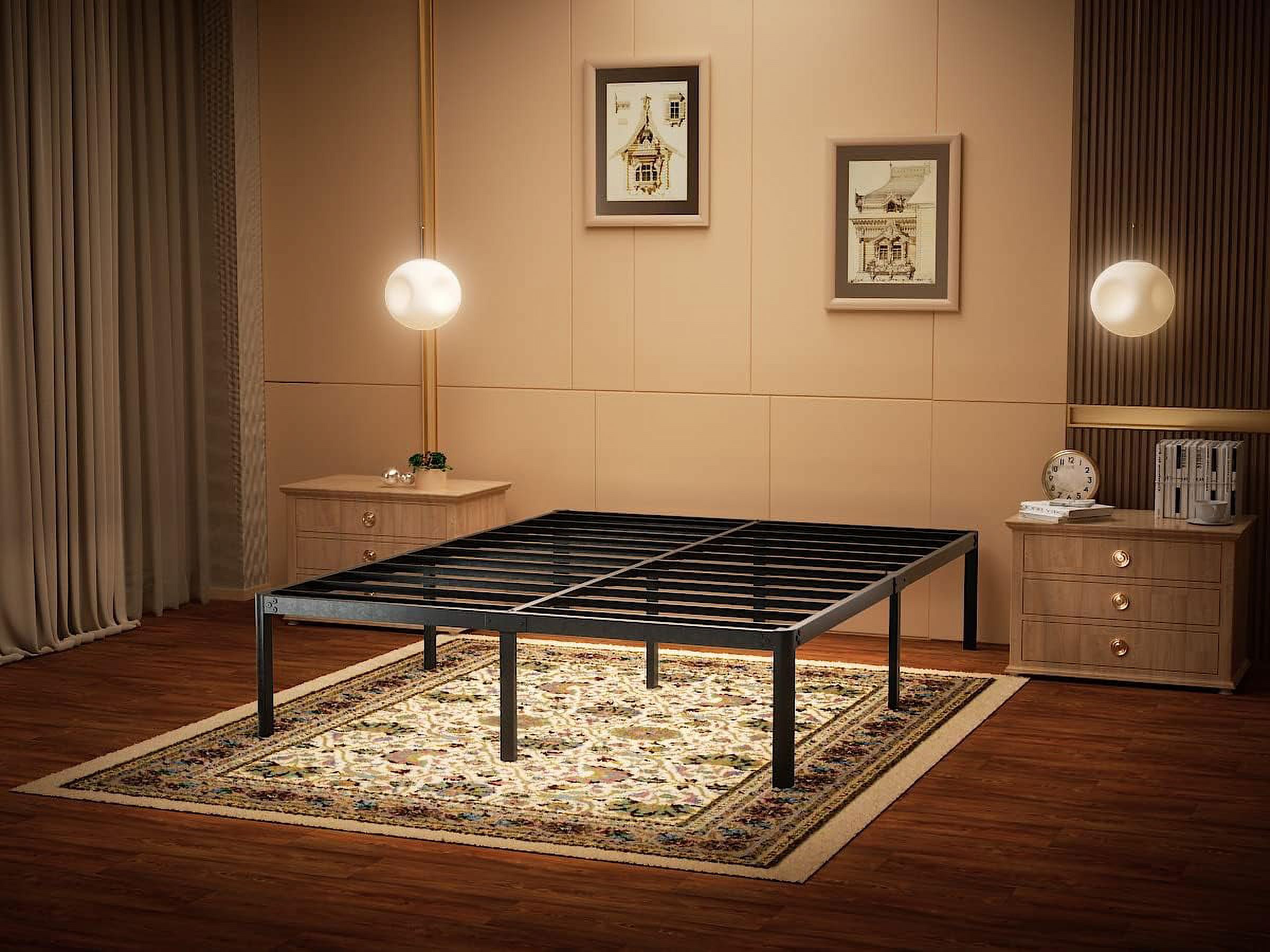 AROMUSTIME 16 Inch Metal Platform Bed Frame / 3 500 lbs Heavy Duty