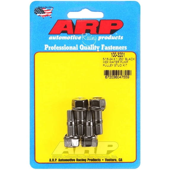ARP 100-3201 5/16-24 X 1.250 Black Hex Water Pump Pulley Stud Kit