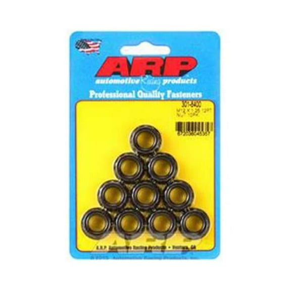ARP 12 mm x 1.25 & 16 mm Socket 12 Point Nut Kit, Black Oxide - Pack of 10