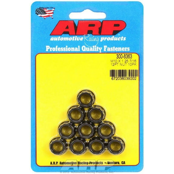 ARP 12 pt Nut 10 mm x 1.25 Thread 10 pc P/N 300-8363