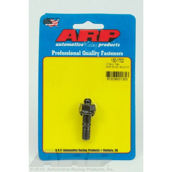 ARP 1301702 Distributor Stud Kit, Black Chrome Moly Steel With Hex Nut, For Select Chevrolet Applications