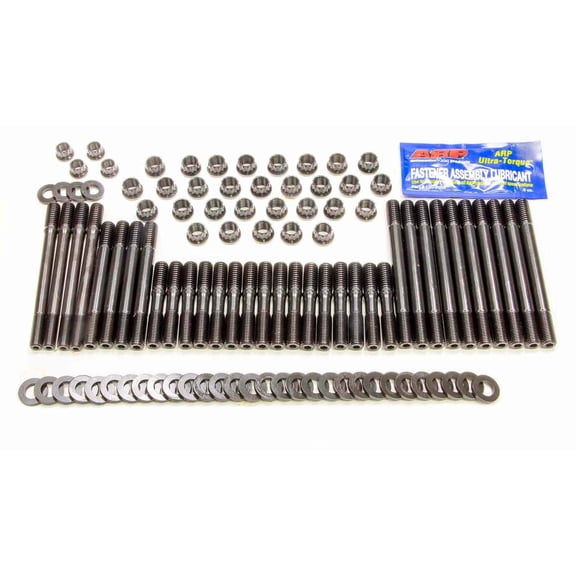 ARP 234-4727 Pro Series Black Oxide 3/8 Step Stud Diameter 12-Point Cylinder Head Stud Kit for Small Block Chevy"