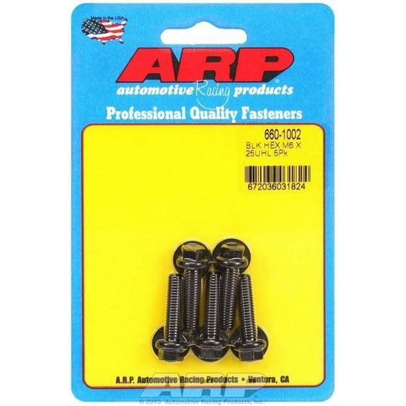 ARP  6-Point M6 x 1 x 25 Hex Black Oxide Bolt