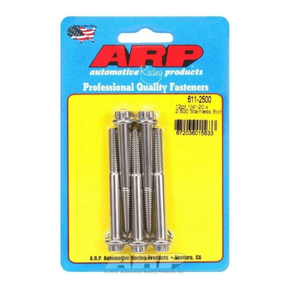 Arp S/S Bolt Kit - 12pt. (5) 1/4-20 x 2.500