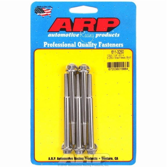 Arp S/S Bolt Kit - 12pt. (5) 1/4-20 x 3.250