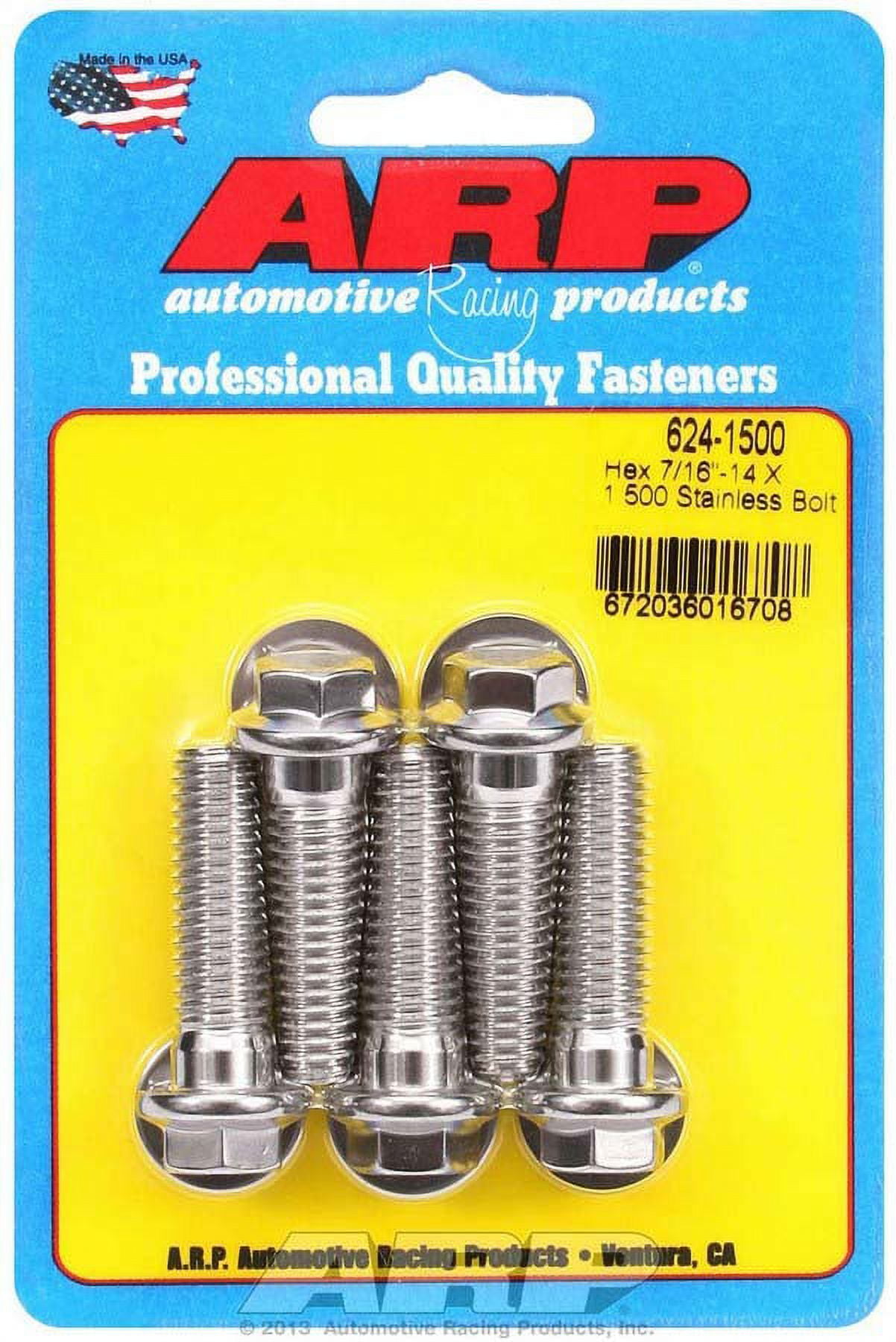 ARP S/S Bolt Kit - 6pt (5) 7/16-14 x 1.500 ARP S/S Bolt Kit - 6pt (5) 7/16-14 x 1.500