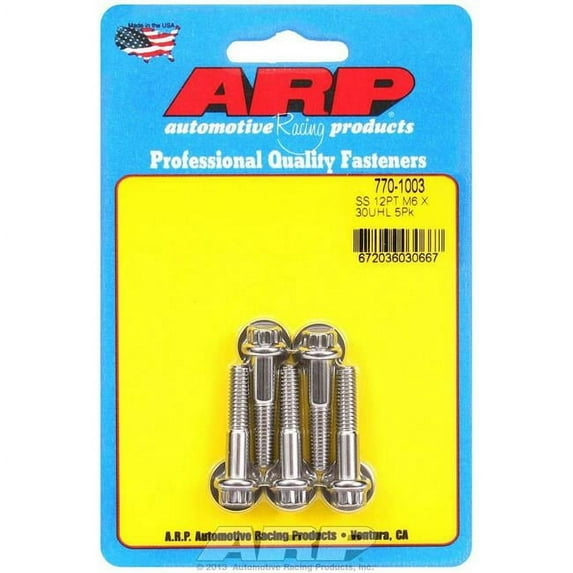 ARP 770-1003 Stainless Steel Bolt Kit - 12 Point - 6 mm x 1.00 x 30 in.