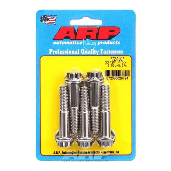 Arp S/S Bolt Kit - 12pt. (5) 10mm x 1.5 x 50mm