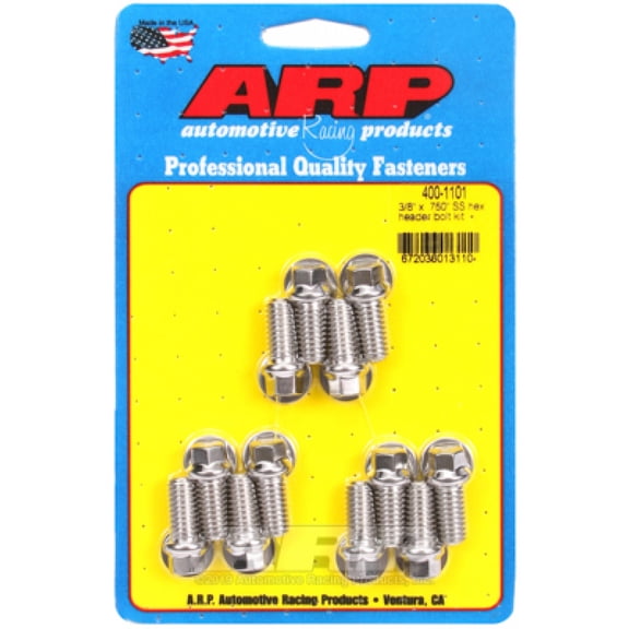 ARP Header Bolt Kit 3/8 x .750 Stainless Steel | Hex