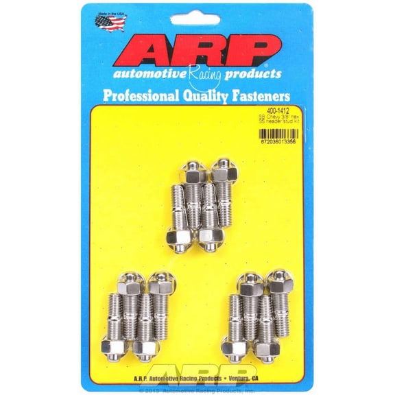 ARP Header Stud 1.670" Hex Nuts Polished SBC 12 pc P/N 400-1412