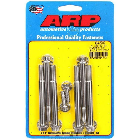 ARP INC. 434-3202 LS1 LS2 SS 12PT WATER PUMP BOLTS W/THERMOSTAT HOUSING BOLTS KIT