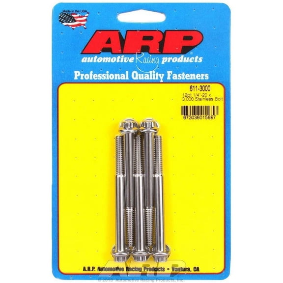 ARP INC. 611-3000 1/4-20 X 3.000 12PT SS BOLTS