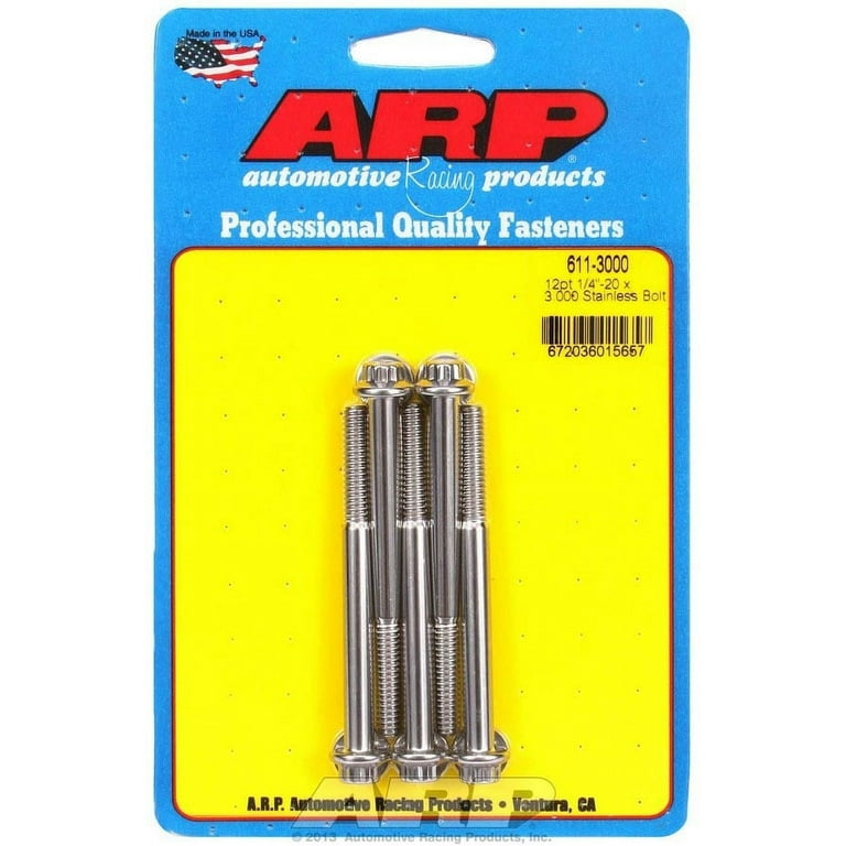 ARP S/S Bolt Kit - 12pt (5) 1/4-20 x 3.000 ARP S/S Bolt Kit - 12pt (5) 1/4-20 x 3.000