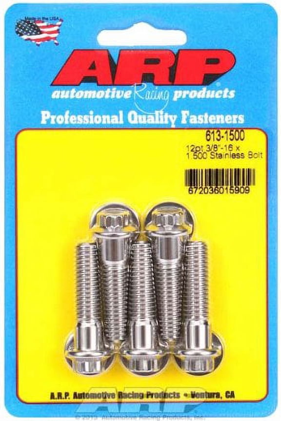 INC. 613-1500 3/8-16 X 1.500 12PT SS BOLTS