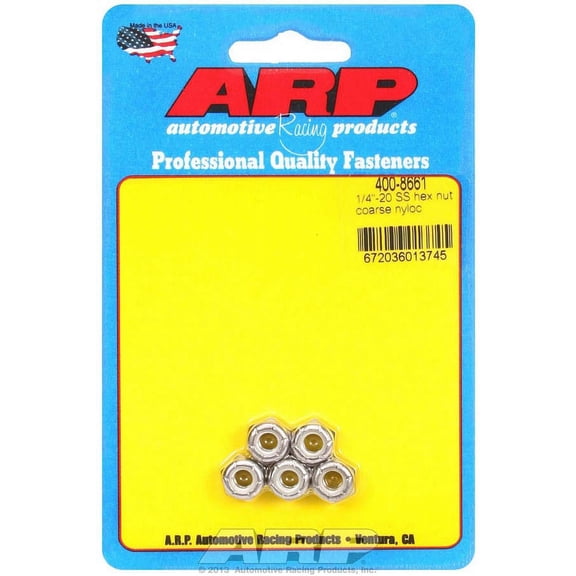 ARP Nylon Locknut 1/4-20" Thread Stainless 5 pc P/N 400-8661